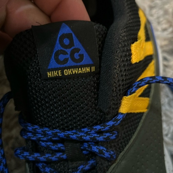 Nike ACG Okwahn 2 Sequioa Racer Blue Yellow Ochre Mens Size 7 Trail Shoes Hiking - Picture 7 of 9